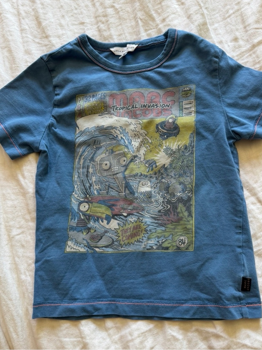 Little Marc Jacobs Boys Blue Robot Cotton T-Shirt, 4Y / 102